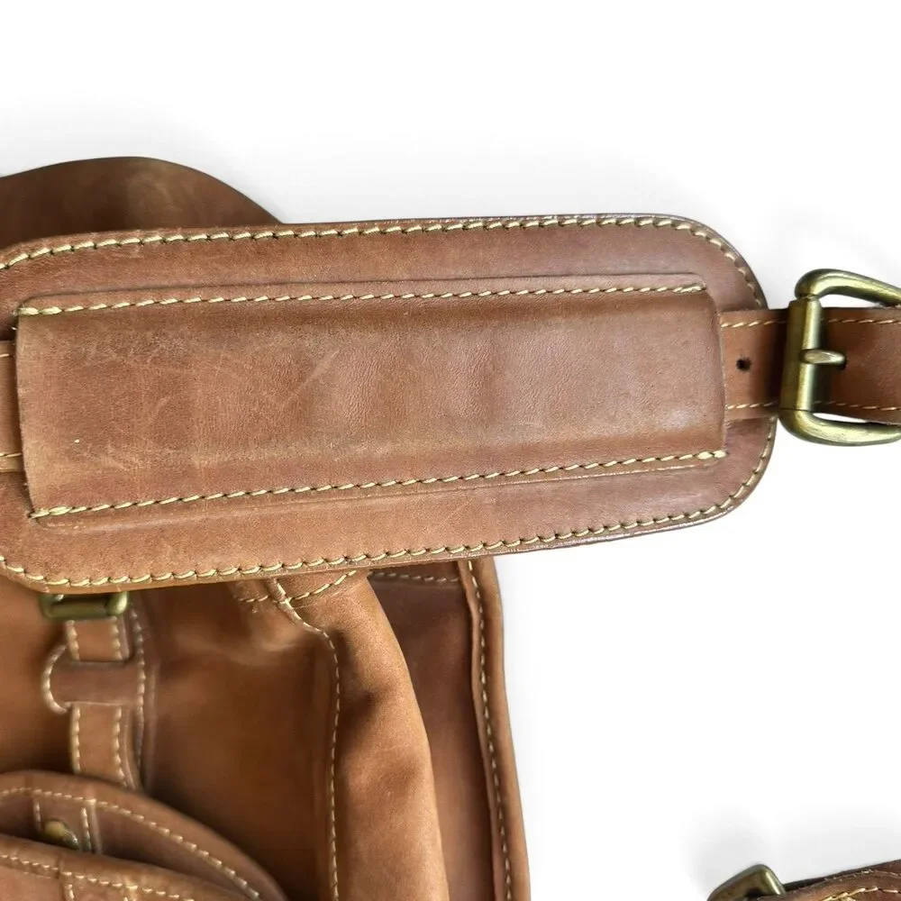 Vintage Mulholland Brothers Anglers Heritage Bag Leather Briefcase Tan Lariat